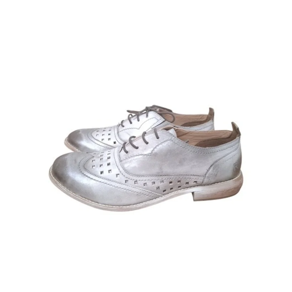 Bed Stu ROAN Leather Womens size 7.5 Perforated‎ Preppy Steampunk Oxford Shoes